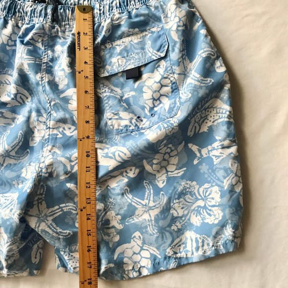 Vineyard Vines Swim Trunks Mens Size XL 18 Blue Bathing Suit Turtle Fish Dolphin - Picture 9 of 16